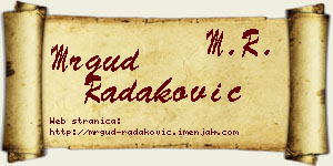 Mrgud Radaković vizit kartica